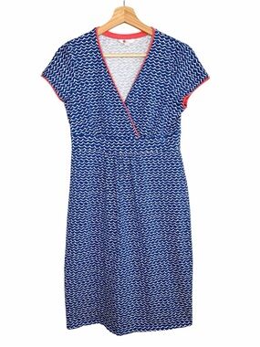 Boden Blue Wave Print Women's Dress Size 8